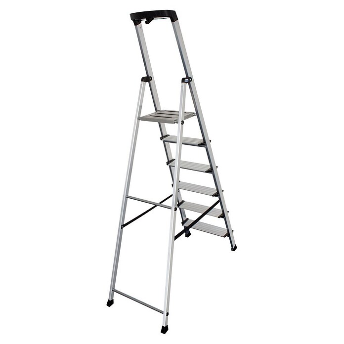 Krause Monto Stufenstehleiter Sepuro (Arbeitshöhe: 3,25 m, Anzahl Tritte: 6 Stufen, Tiefe Stufen: 125 mm, Aluminium)