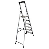 Krause Monto Stufenstehleiter Sepuro (Arbeitshöhe: 3,25 m, Anzahl Tritte: 6 Stufen, Tiefe Stufen: 125 mm, Aluminium)