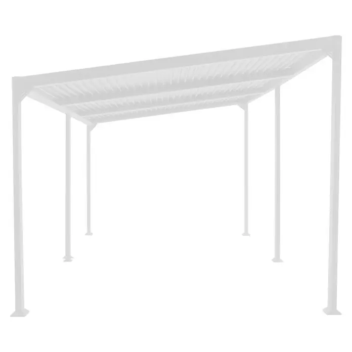 Sunfun Pérgola adosada Palma - An x Pr: 600 x 300 cm, Blanco, Aluminio - Pérgola blanca con un diseño sencillo, ideal para el jardín. La estructura ofrece protección contra el sol y la lluvia.