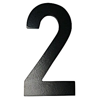 Huisnummer Zwart 150 mm (2, Matzwart, Staal)