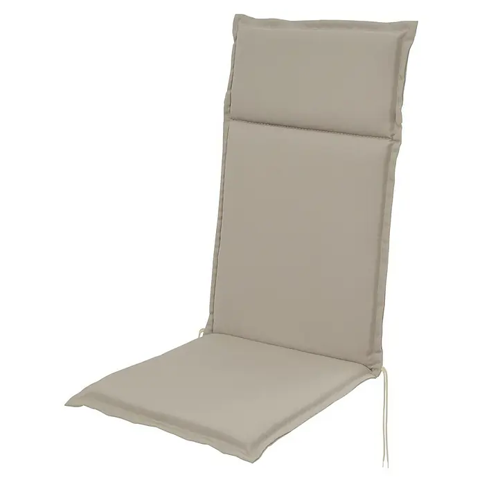 Sunfun Esdo Sitzauflage - Hochlehner, L x B x H: 121 x 47 x 4,5 cm, Polyester, Beige - Gepolsterte Gartenstuhlauflage in Beige. Komfortable Sitzgelegenheit für den Außenbereich, perfekt zum Entspannen im Garten oder auf der Terrasse.