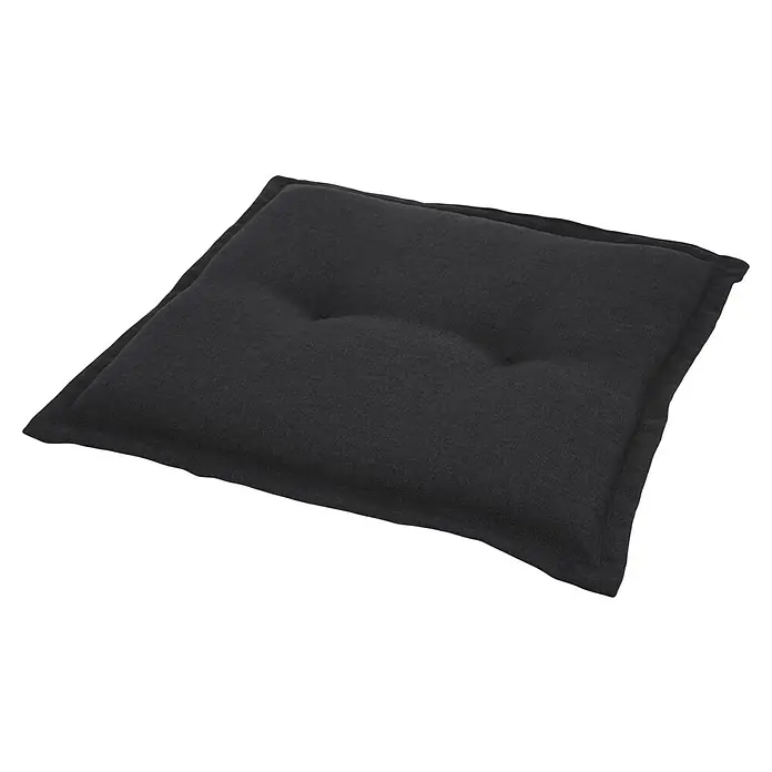 Sunfun Exclusive-Line Gartenmöbel-Auflage Extra - Kissen, Anthrazit, L x B x H: 45 x 50 x 6 cm, Polyester - Ein quadratisches, anthrazitfarbenes Sitzkissen mit zwei Knöpfen, ideal für zusätzlichen Komfort und Stil in jedem Raum.
