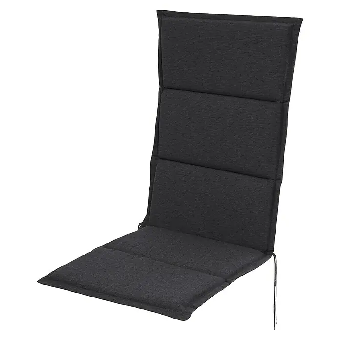 Sunfun Elba Sitzauflage - Anthrazit, Hochlehner, L x B x H: 120 x 50 x 4 cm, Materialzusammensetzung Bezug: Polyester - Dunkelgrauer Stuhlsitz mit hoher Rückenlehne und Polsterung. Das Sitzmöbel ist modern und bequem für den Innenbereich.