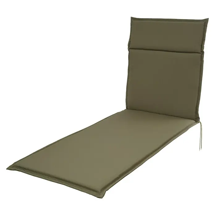 Sunfun Esdo Liegenauflage - Oliv, L x B x H: 190 x 63 x 4,5 cm, Polyester, Liegenauflage - Eine Liege mit einer dicken, olivgrünen Polsterung, die Komfort und Entspannung verspricht. Das schlichte Design passt perfekt in jeden Garten.