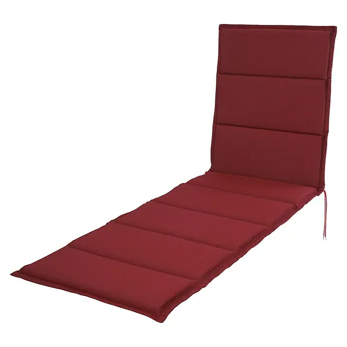 Sunfun Elba Liegenauflage - Bordeaux, L x B x H: 192 x 60 x 4 cm, Polyester, Liegenauflage - Lounge-Kissen in sattem Burgunderrot. Ideal für Entspannung im Freien.