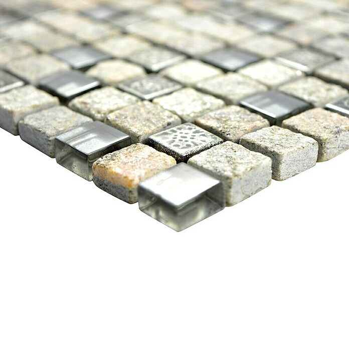 Mosaikfliese Quadrat Crystal Mix XCM M710 (30 x 30 cm, Grau, Matt)