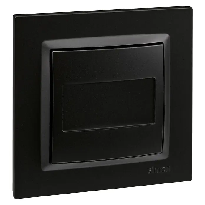 Simon 10 Tapa ciega - Negro, Plástico, IP20, Colocar - Interruptor de luz negro Simon con placa de cubierta cuadrada para interiores modernos, elegante y funcional.
