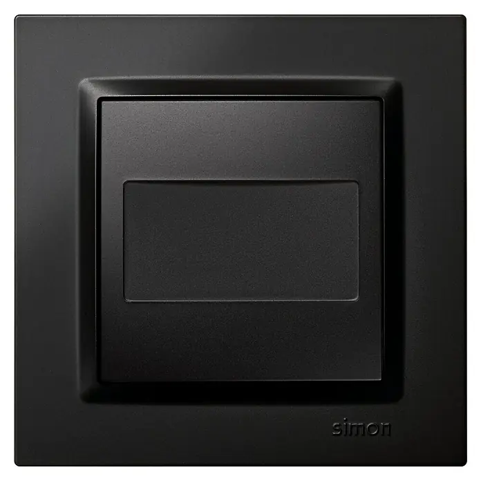 Simon 10 Tapa ciega - Negro, Plástico, IP20, Colocar - Interruptor de luz negro Simon con diseño cuadrado y acabado mate para interiores modernos.
