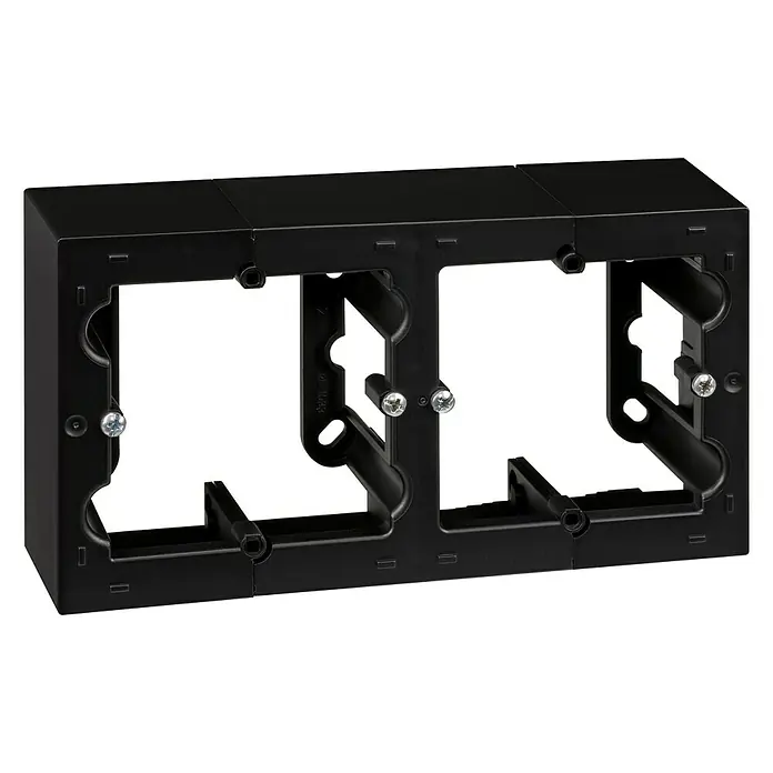 Simon 10 Caja de superficie - 4 x 8,4 x 12 cm, Colocar, Negro - Caja de empotrar doble negra para instalar interruptores y enchufes, ideal para reformas.
