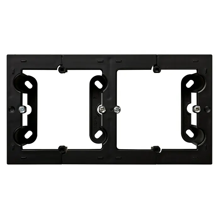 Simon 10 Caja de superficie - 4 x 8,4 x 12 cm, Colocar, Negro - Marco de montaje doble negro para la instalación empotrada de dos dispositivos. Construcción robusta para asegurar la sujeción de interruptores o enchufes.