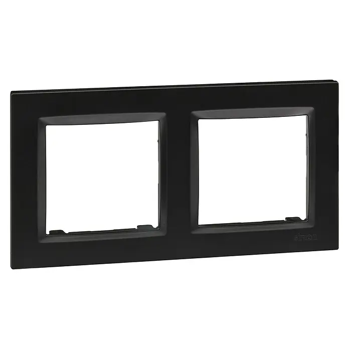 Simon 10 Marco - Negro, Modelo de mecanismos: x 2, Plástico, Colocar - Tapa de marco doble negra de Simon, ideal para la instalación de dos interruptores o enchufes. Construcción robusta para durabilidad.
