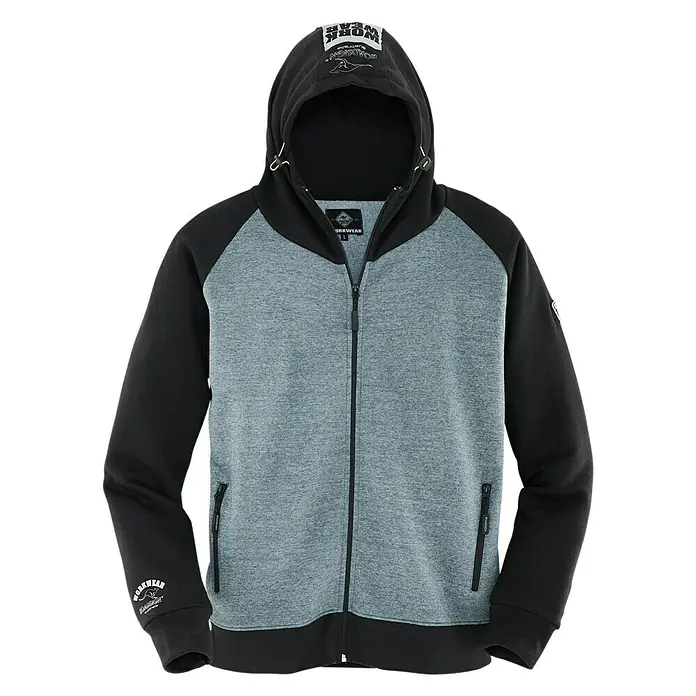 Terrax Workwear Sweatjacke - XXXL, Grau / Schwarz - Sweatjacke mit Kapuze und Reißverschluss in Grau und Schwarz. Ideal für Arbeit und Freizeit.