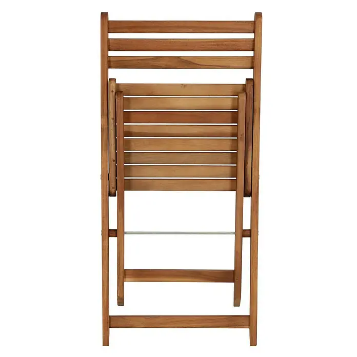 Sunfun Diana Gartenstuhl - Akazie, Klappbar, Naturbraun, B x T x H: 44,5 x 53 x 80 cm - Klappstuhl aus geöltem Akazienholz, ideal für Balkon und Terrasse, platzsparend zusammenklappbar. Praktisch für den Garten.