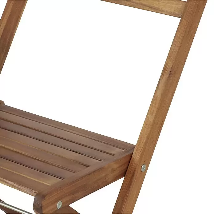 Sunfun Diana Gartenstuhl - Akazie, Klappbar, Naturbraun, B x T x H: 44,5 x 53 x 80 cm - Detailaufnahme