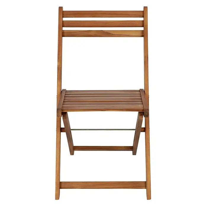 Sunfun Diana Gartenstuhl - Akazie, Klappbar, Naturbraun, B x T x H: 44,5 x 53 x 80 cm - Ein zusammenklappbarer Holzstuhl. Der Gartenstuhl aus Akazienholz ist platzsparend und ideal für kleine Balkone.