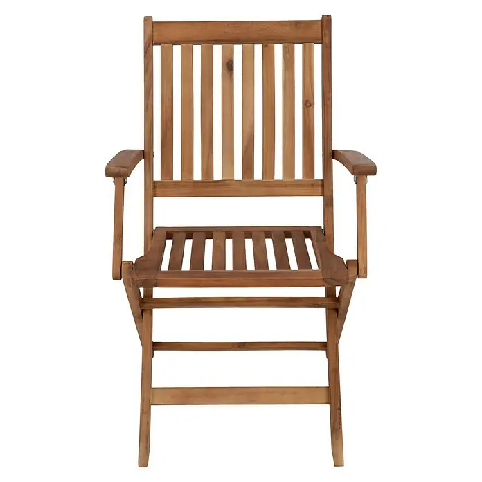 Sunfun Diana Gartenstuhl - Akazie, Mit Armlehnen, Klappbar, Natur, B x T x H: 55 x 58 x 90 cm - Elegante Holzstuhl für den Außenbereich mit Armlehnen, ideal für Garten, Terrasse oder Balkon. Robust und wetterbeständig.
