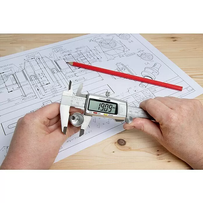 Alpha Tools Digitaler Messschieber - Messbereich: 0 - 150 mm, Stahl - Anwendungsbeispiel