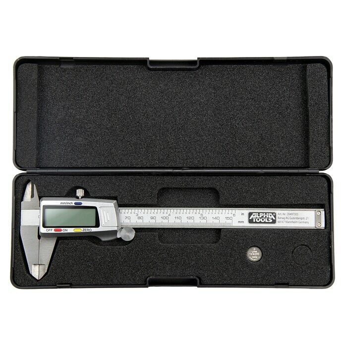 Alpha Tools Digitaler Messschieber (Messbereich: 0 - 150 mm, Stahl)