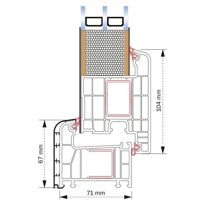 Haustür Smart KS-108 (110 x 210 cm, DIN Anschlag: Rechts, Verkehrsweiß) | BAUHAUS