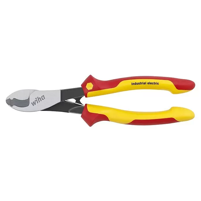 Wiha Kabelschere Industrial electric - Länge: 21,5 cm - Rot-gelbe, isolierte Wiha Seitenschneider mit "Industrial electric" Beschriftung für Elektroarbeiten.
