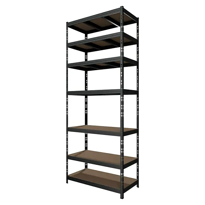 Regalux Schwerlastregal - H x B x T: 226 x 90 x 45 cm, Traglast pro Boden: 200 kg, Anzahl Böden: 7 Stk., Stecken, Anthrazit - Metallregal mit sechs Ebenen. Praktisches Schwerlastregal für Lagerung, Garage oder Keller.