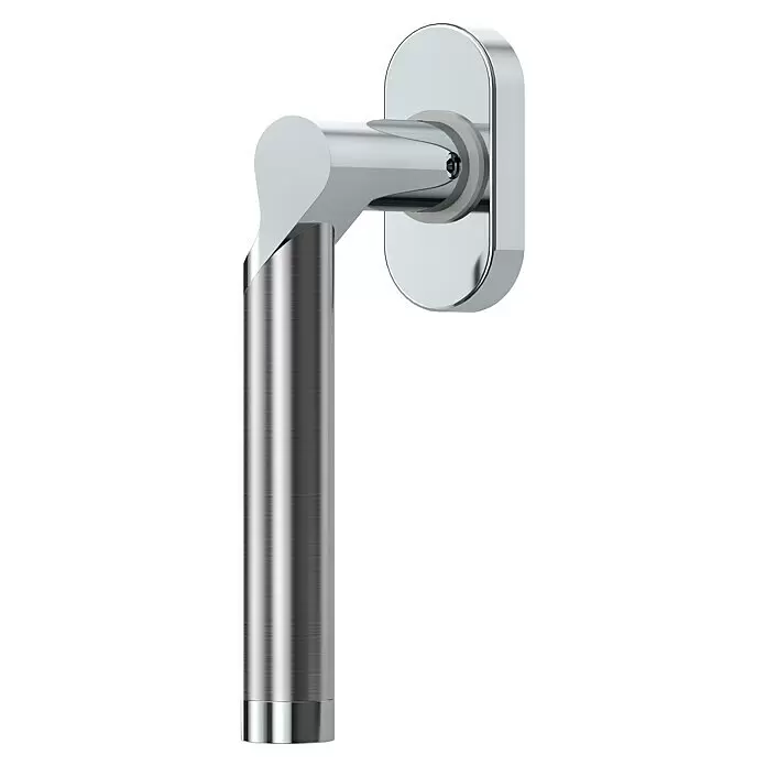 Diamond Doors Creative Fenstergriff Alabama - Edelstahl poliert-matt, DIN Anschlag: Links - Elegante Wandhalterung aus gebürstetem und poliertem Metall.