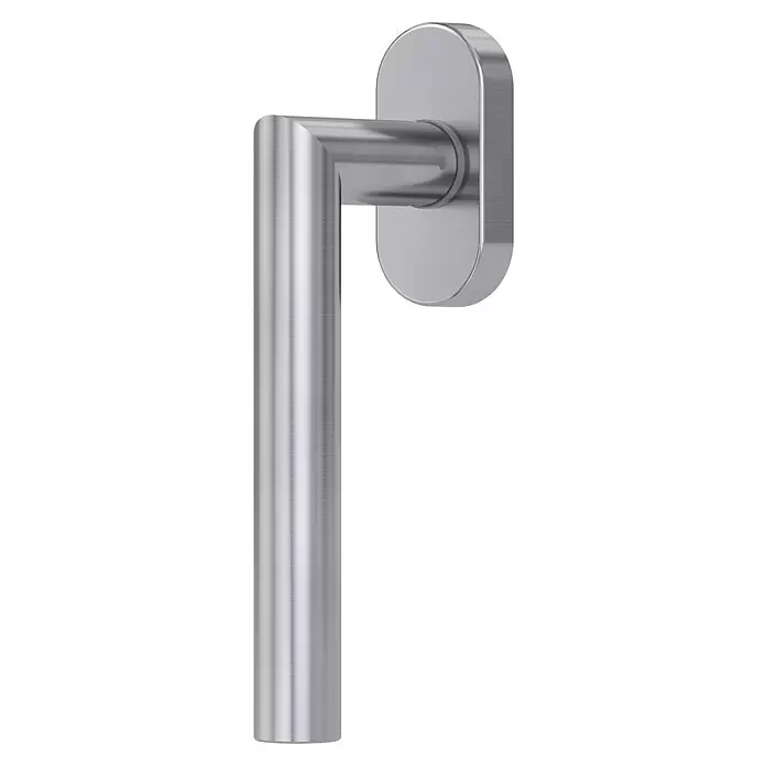 Diamond Doors Modern Fenstergriff Quattro L-Form - Edelstahl matt - Diagonale Ansicht
