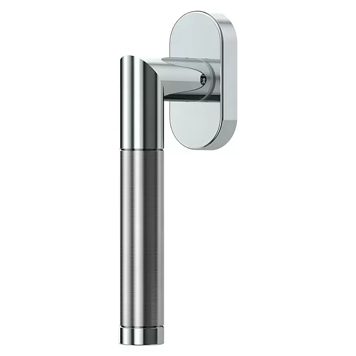 Diamond Doors Creative Fenstergriff Avantgardo - Edelstahl poliert-matt, DIN Anschlag: Links - Diagonale Ansicht