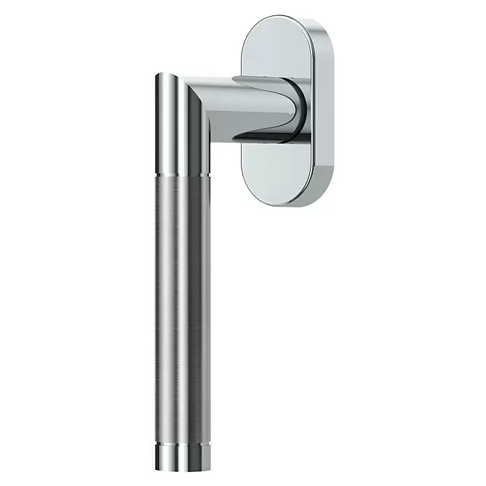 Diamond Doors Creative Fenstergriff Georgia - Edelstahl poliert-matt, DIN Anschlag: Rechts - Diagonale Ansicht