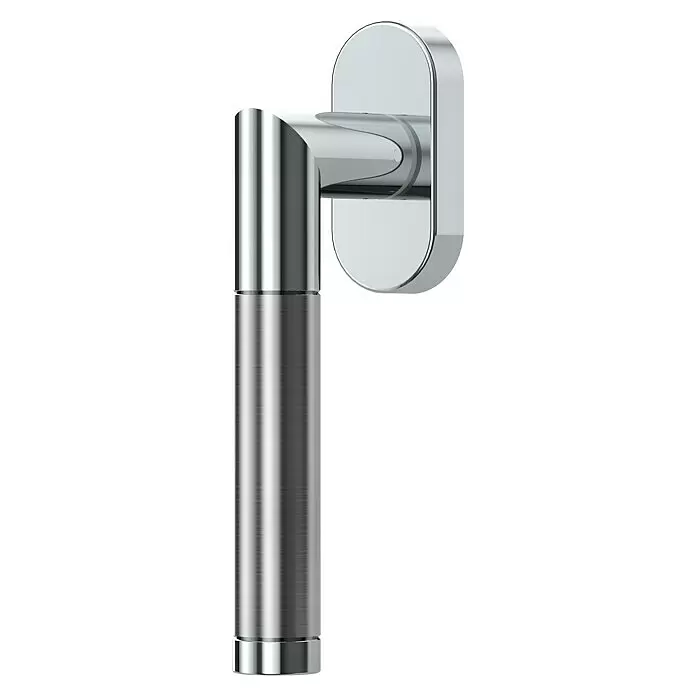 Diamond Doors Creative Fenstergriff Avantgardo - Edelstahl poliert-matt, DIN Anschlag: Rechts - Diagonale Ansicht