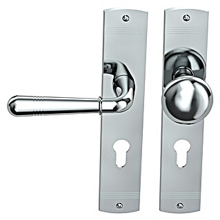 Diamond Doors Wechselgarnitur Oklahoma (Türstärke: 38 mm - 45 mm, Silber, DIN Anschlag: DIN-L)