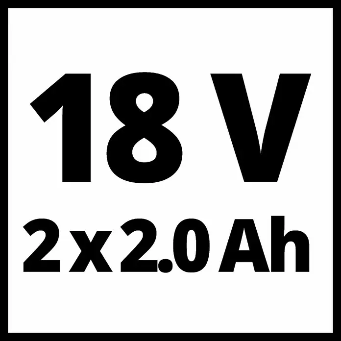 Einhell PXC 18V Taladro atornillador de batería TE-CD18/45 - 18 V, 2 baterías, 2 Ah, 45 Nm - Especificaciones de la batería: 18V, 2x 2.0Ah.