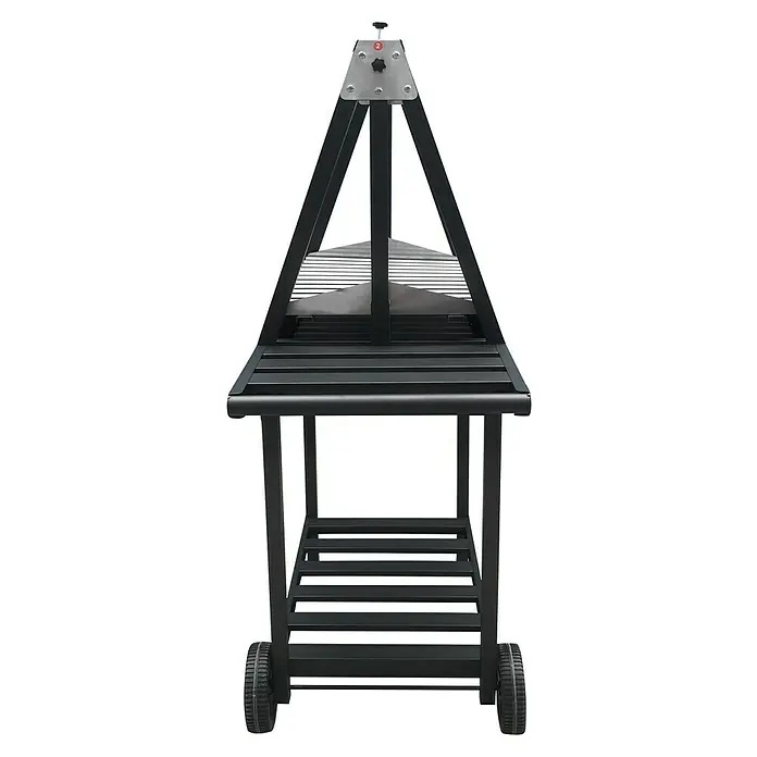 Grillstar Holzkohlegrill Idaho - Grillfläche (B x T): 58,6 x 39,5 cm, Schwarz - Nahaufnahme eines schwarzen Outdoor-Grills mit Rädern, ideal für Grillabende im Freien und kulinarische Erlebnisse.