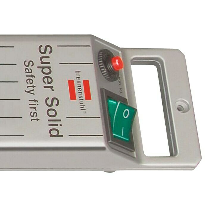 Brennenstuhl Super-Solid Stekkerdoos (Aantal geaarde stopcontacten: 8 standen, Zilver, 2,5 m, Max. aansluitvermogen: 3.680 W)