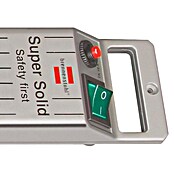 Brennenstuhl Super-Solid Steckdosenleiste (Anzahl Steckdosen Schuko: 8-fach, Silber, 2,5 m, Max. Anschlussleistung: 3.680 W)