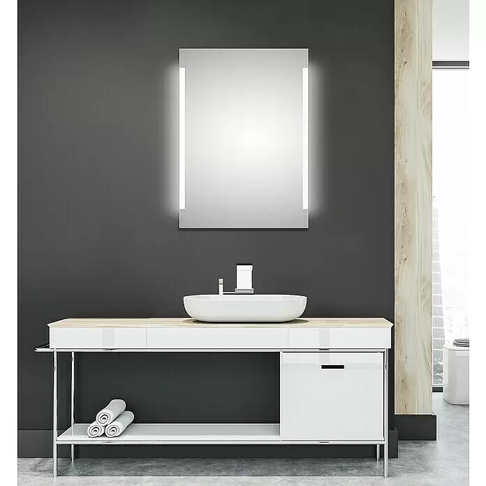 DSK Lichtspiegel Chrystal Stripe - 50 x 70 cm, Leuchtmittel - Stimmungsaufnahme