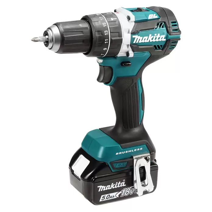 Makita LXT 18V Akku-Schlagbohrschrauber DHP484RTJ + Artikelnr. 33855482 hinzufügen* - 18 V, 2 Akkus, 54 Nm, Max. Schlagzahl: 30.000 /min