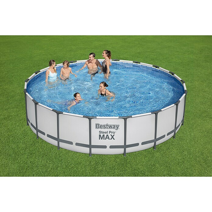 Bestway Opzetzwembad Steel Pro MAX (Ø x h: 549 x 122 cm, Grijs, 23.062 l) | BAUHAUS