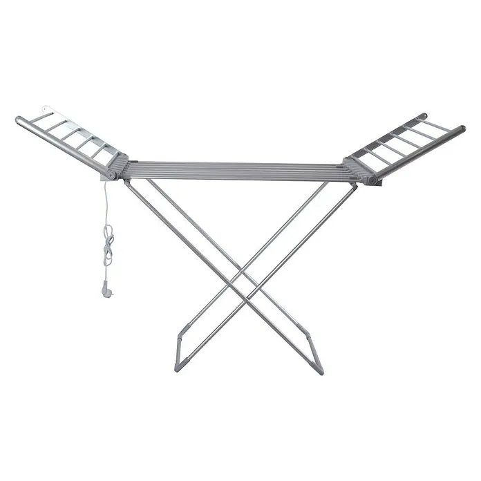 Fulmo Tendedero con alas eléctrico Fulmo - Longitud cuerda de tender: 15 m, L x An x Al: 146 x 55 x 74 cm, Plateado - Tendedero de ropa plateado con alas plegables. Ideal para uso interior y exterior. Diseño robusto y que ahorra espacio.