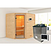 Karibu Massivholzsauna Kolmans (9 kW Saunaofen mit externer Steuerung, L x B x H: 169 x 196 x 187 cm) | BAUHAUS