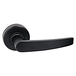 Deurkruk rond rozet Polo (Staal, Zwart)