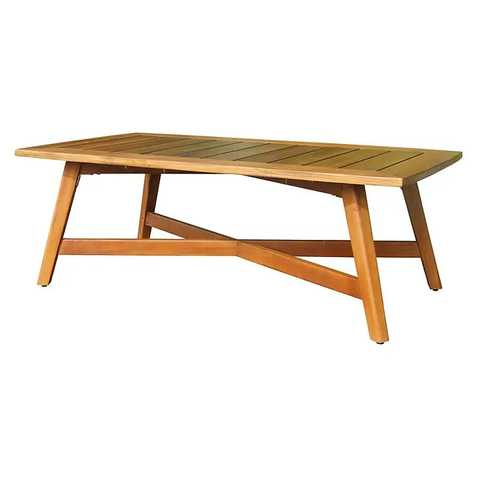 Sunfun Pauline Loungemöbel-Set4 -tlg., Bambusgrau/Naturbraun - Holzgartentisch mit Lattenrost. Der Tisch aus Akazienholz ist ideal für den Außenbereich und bietet Platz für gesellige Stunden.