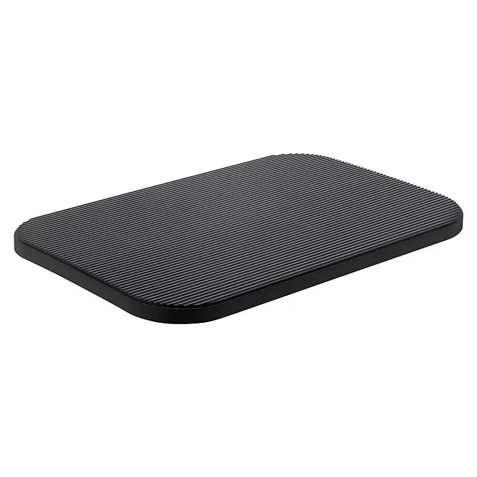 SmartStore Collect Deckel - 40 x 58,5 cm, Kunststoff, Schwarz - Eine rechteckige, schwarze, gerippte Fußstütze bietet Komfort und Ergonomie am Arbeitsplatz. Ideal für lange Arbeitstage im Büro oder Homeoffice.