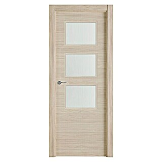 Pack puerta de interior acristalada Arizona Evo (82,5 x 203 cm, Derecha, Roble arena, Maciza aligerada)