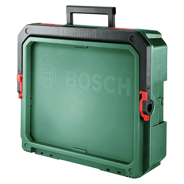 Bosch Systemkoffer SystemBox Größe S - L x B x H: 34,3 x 39 x 12,1 cm, Werkzeugaufbewahrung - Ein grüner Bosch Werkzeugkoffer, ideal zur Aufbewahrung und zum Transport von Werkzeugen und Zubehör. Robuste Bauweise für den professionellen Einsatz.