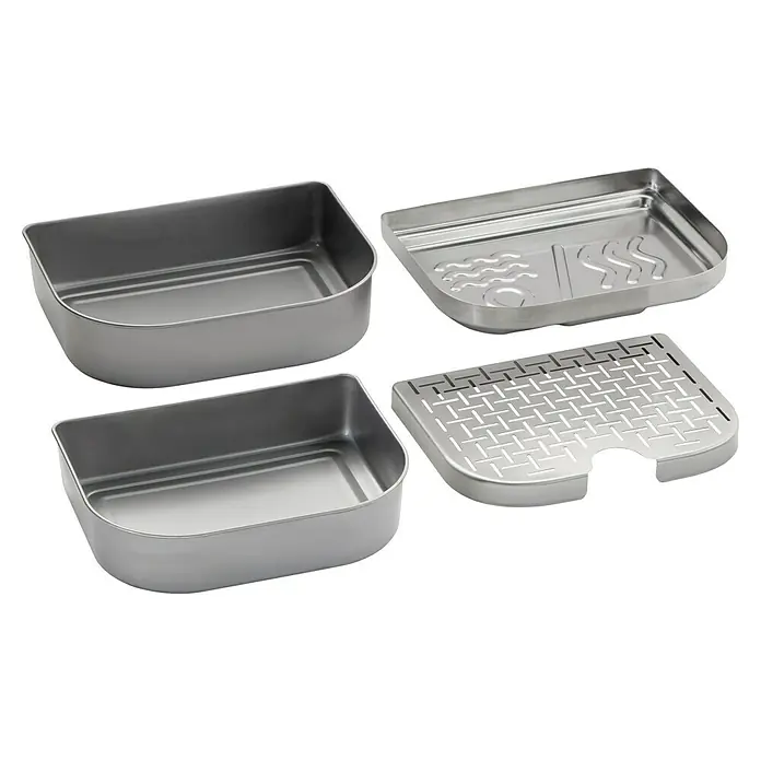 Weber Grillschale Lumin Set - 4 -tlg., L x B x H: 33 x 24,5 x 9,6 cm, Passend für: Weber Elektrogrill Lumin - Vierteiliges Räucher-Set aus Metall, bestehend aus zwei Behältern und zwei Einsätzen, ideal zum Räuchern von Speisen im Freien.