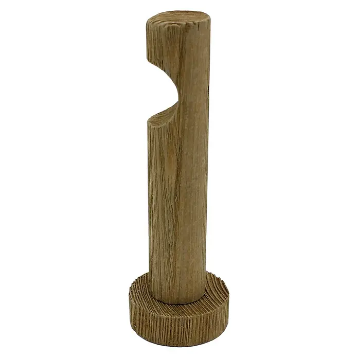 Expo Ambiente Träger Domo - Eiche, Geeignet für: Gardinenstangen Ø 28 mm, Länge: 12 cm - Holzgardinenstange zur Befestigung von Vorhängen. Sie hat eine natürliche Holzstruktur und passt gut zu rustikalen Einrichtungsstilen.