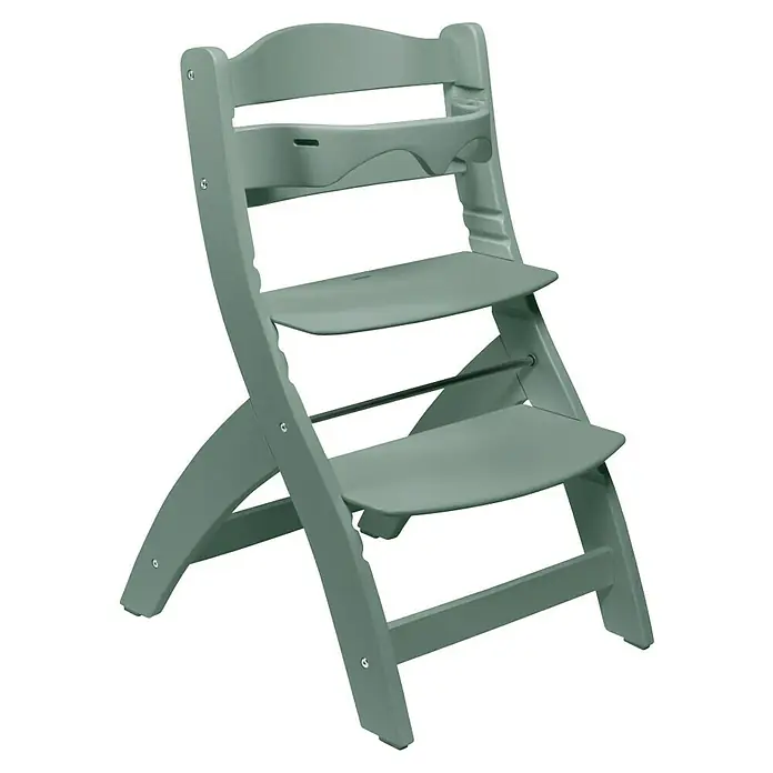 SCHÖNER WOHNEN-Farbe Pep up Renovierfarbe für Kindermöbel und -spielzeug - Salbeigrün, 1 l, Seidenmatt - Ein grauer Tripp Trapp Hochstuhl von Stokke, der mit dem Kind mitwächst und sich an seine Bedürfnisse anpasst, für ergonomisches Sitzen.