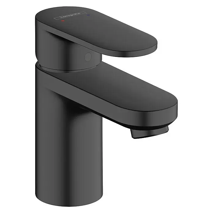 Hansgrohe Vernis Blend Waschtischarmatur 70 - Höhe: 12,6 cm, Schwarz, Matt - Diagonale Ansicht