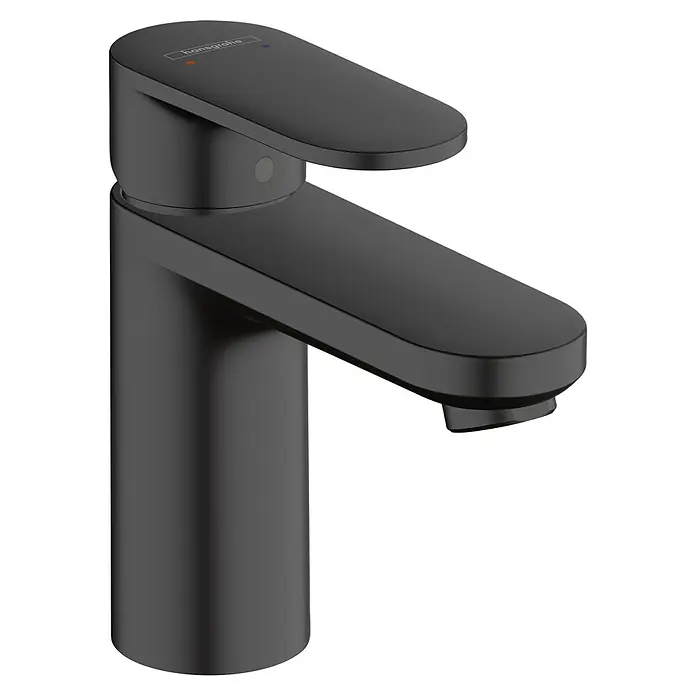Hansgrohe Vernis Blend Waschtischarmatur 100 - Höhe: 14,3 cm, Schwarz, Matt - Schwarzer Waschtischmischer von Hansgrohe, modernes Design mit klaren Linien, ideal für jedes Badezimmer.